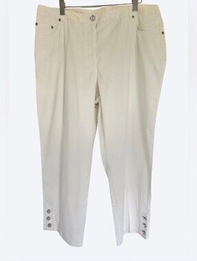 White CAPRI Jeans With Diamond Crystal Accents